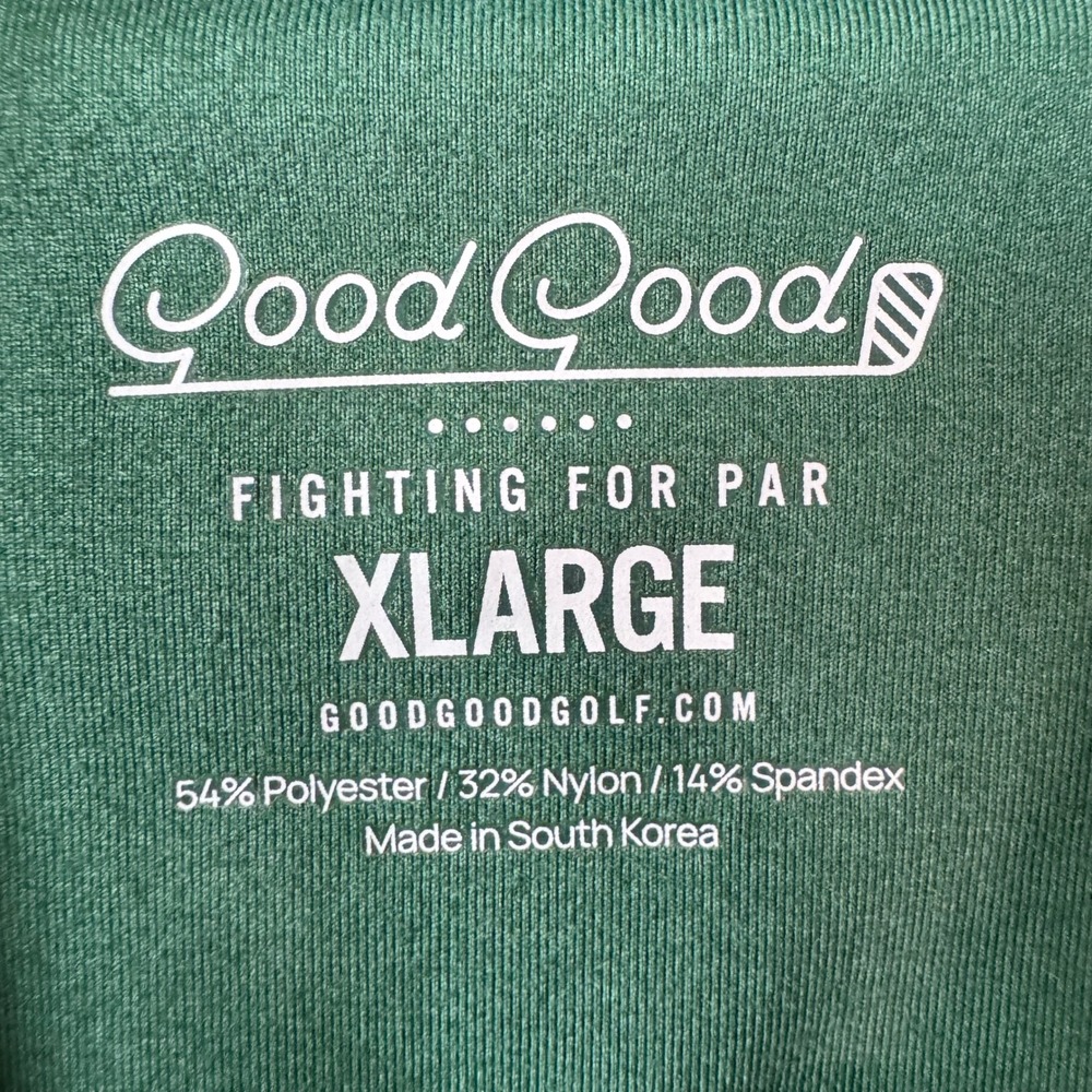 Good Good Golf Mens XL Green Quarter Zip Performance Pullover Long Sleeve - Picture 7 of 10